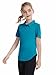 CharmWM Girls Golf Shirts Short Sleeve Polo Moisture Wicking Tops V-Neck 1/4-Zip with Collar Shirts Tennis Outfits 3-14 Years Blue