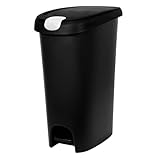 pomiler 12 Gallon Kitchen Garbage Bin with Close Lid Plastic Slim Lockable Kitchen Trash Can