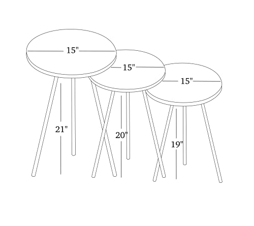 Set Of 3 Nesting End Tables - Round Stacking Coffee Side Tables For Small Spaces, Nightstand Bedside Table For Living Room, Bedroom, Living Room, Balcony, Office, No-Tools Assembly (Silver) #TOP1