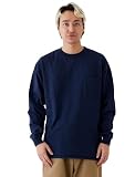 [グッドウェア] 長袖 ポケット Tシャツ ロンT ビッグ ヘビーウェイト 7.6オンス USAコットン メンズ 厚手 無地 XL ネイビーF8