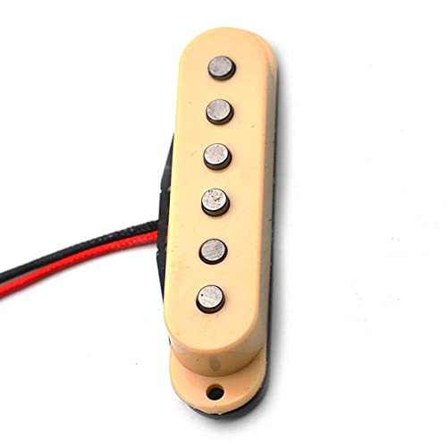 黄色アルニコ 5 シングルコイル千鳥トップファイバーボビンピックアップエレキギターピックアップ For For FD ギター用 ピックアップセット for エレキギター(Neck)
