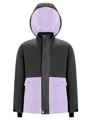 Kaerm Kids Girl's Winter Waterproof Coat Long Sleeve Ski Hooded Jacket with Pockets Raincoat Outerwear3