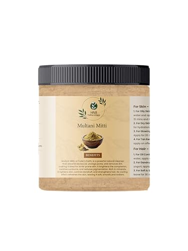 Image of Hnb 100% Pure Organic Multani Mitti (350Gm) | Natural Face & Hair Care Clay | Deep Cleansing, Oil Control & Skin Brightening | Fuller'S Earth Powder For Glowing Skin & Scalp Detox