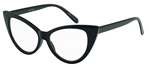 Sunglass Stop - Women's Round Rx Optical Cat Eye Magnification Reading Readers Eye Glasses (Black, 2.5 x)