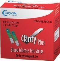 PT# -DTG-GL5PLUS PT# # DTG-GL5PLUS- Clarity Glucose Strips 50/Bx by, Diagnostic Test Group