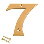 Brass Door Numbers Screw On 3 Inch Door Number Elegant and Bold Door Numerals Suitable for All Door Types Including Wooden uPVC and Composite Number 7.