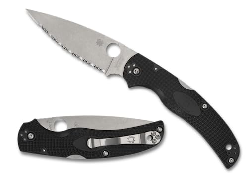 Spyderco Knives Native Chief Lightweight C244SBK Serrated CTS-BD1N Black Pocket Knife -  SPY-C244SBK
