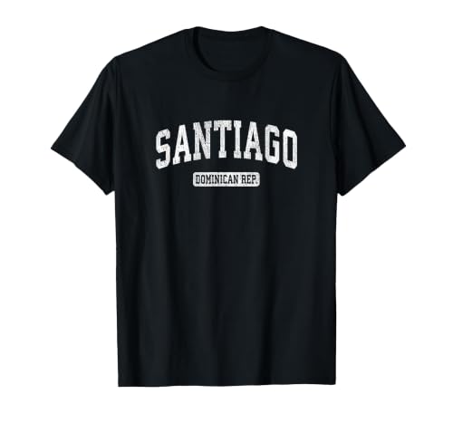 Santiago de Los Caballeros Dominican Republic Vintage Sports T-Shirt, Men, Black, Small