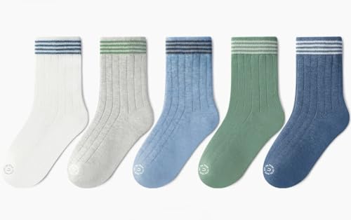 HINDAWI Seamless Cotton Socks for Boys Teenagers - Ideal for Spring and Autumn Sports 5 Pairs