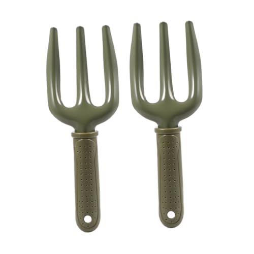 BESTonZON 2 piezas Horquillas de Jardinería de Metal Resistentes y Antideslizantes Tenedor Pequeño para Deshierbe Plantación y Aflojado de Tierra Flores y Huertos