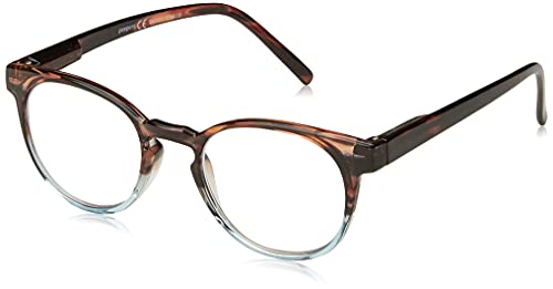 Peepers by PeeperSpecs unisex adult Dynomite Focus Blue Light Filtering Reading Glasses, Blue/Brown, 47 mm US