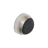 PHOS Design, TSW30-11, Wand-Türstopper aus Edelstahl matt, Kleben oder Schrauben, Gummi-Puffer, Wandschutz für Klinke und Fenstergriff, Abstandshalter Tür Fenster, Türpuffer für Türklinke ohne Bohren