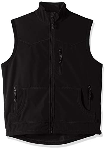 STS Ranchwear Men's Athletic Cut Softshell Vest (Black, Medium)