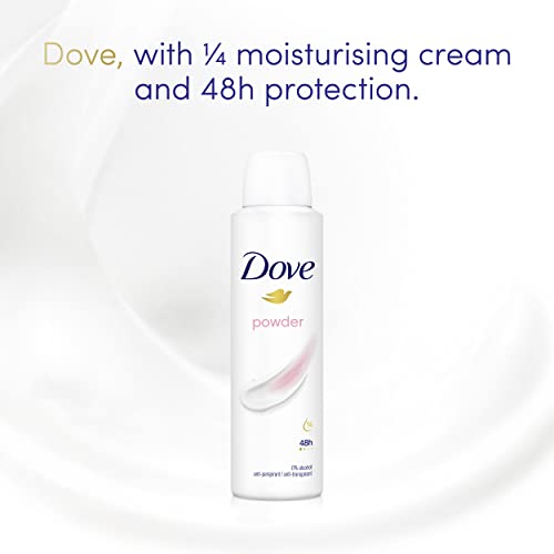 Dove Powder Soft Women's Antiperspirant Deodorant Body Spray for 48 hour sweat and odour protection with ¼ moisturising cream 200 ml, Pack of 6 - Image 5