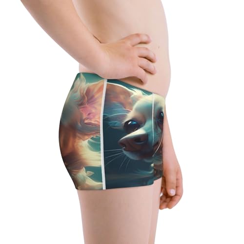 Boys' Cotton Boxer Brief Soft Underwear-Cute Flower Chihuahua Puppy2