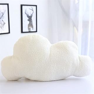 Wolken Kuscheltier Kissen Plüschtier Plüsch Dekoratives Kissen Stoff Plüschkissen Geburtstagsgeschenk für Kinder, Decor Kinderzimmer Zuhause Schlafzimmer (Weiß,38 x 22 cm)