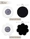 MELLIEX 20 Paar Einweg Nippelpads Unsichtbare Nipple Cover Hauchdünne Nippel Abdeckungen Aufkleber Selbstklebend Nippelabdeckung, Runden Blume Schwarz