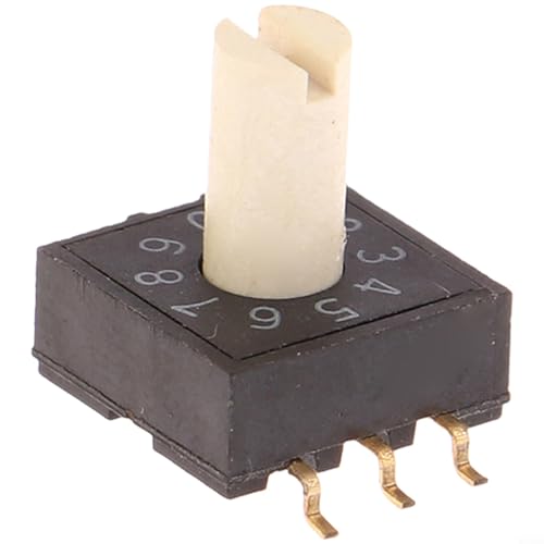 Image of NINMORTH 10 Position Rotary Coding Switch RM3HAF-10 0-9 for Dial Selector for SMD Mount 6-Pin 3:3 Terminal for Black for Plastic