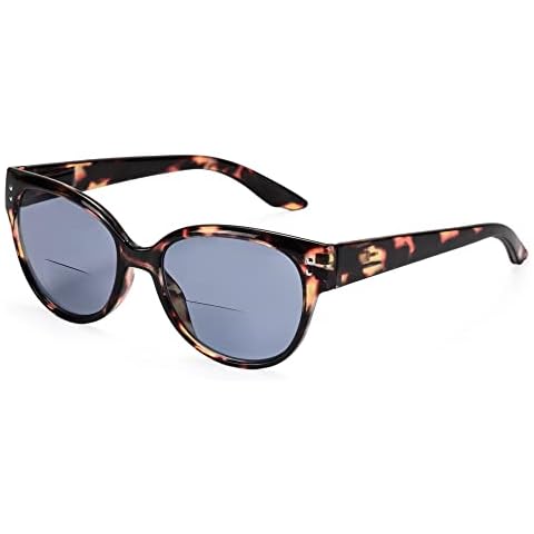 EYEGUARD Bifocal Reading Sunglasses for Women, UV400 Protection Outdoor Glasses with Brown Tortoiseshell Frame/Metal decoration Sunreaders(Tortoise,+3.00 Magnification) Cover