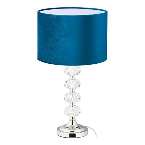 Relaxdays Lámpara Mesita de Noche Azul Cover