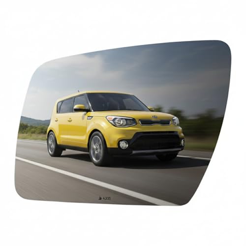 Burco 4305 Flat Driver Side View Mirror Glass, OEM# 876112K000, Fits KIA Soul 2010-2013, Snap Fit Glass Only Replacement, Smooth Edges for Safety