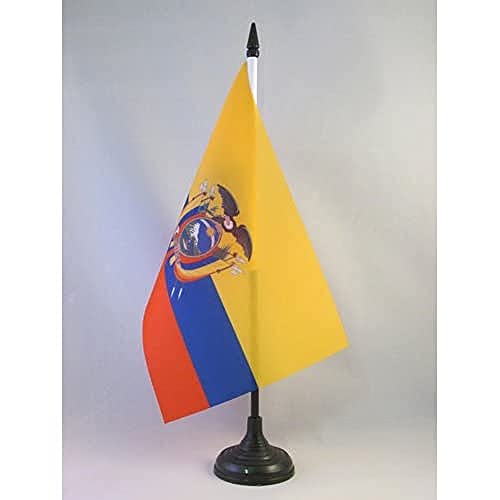 Az Flag Bandiera Da Tavolo Ecuador 21X14Cm - Piccola Bandierina Ecuadoregna 14 X 21 Cm