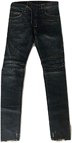 Washed Cotton Denim Blue Biker $990 Authentic Jeans Size 27 New