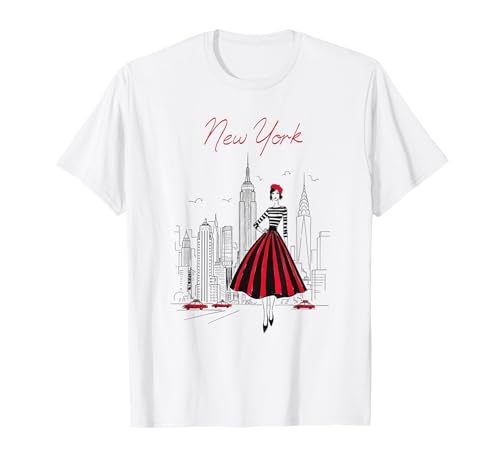 New York City Skyline Fashion Art Retro Style Women T-Shirt