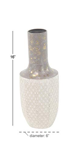 Vase métal Deco 79 or gris blanc grand format pour déco intérieure - 4