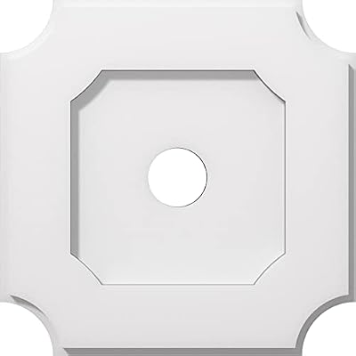 Ekena Millwork CMP12LE-02000 Locke Architectural Grade PVC Contemporary Urethane Ceiling Medallions 12"OD x 2"ID x 7"C x 1"P