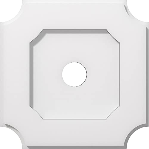 Image of Ekena Millwork CMP12LE-02000 Locke Architectural Grade PVC Contemporary Urethane Ceiling Medallions 12 inchOD x 2 inchID x 7 inchC x 1 inchP