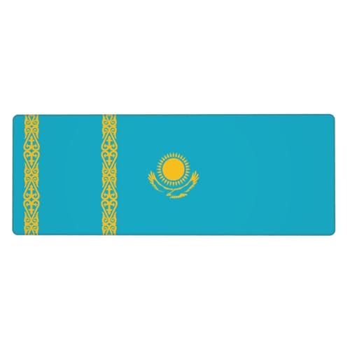 KKAFGBV Grand tapis de souris imprimé drapeau du Kazakhstan - 11,8 x 31,5 pouces antidérapant et imperméable pour clavier, ordinateur