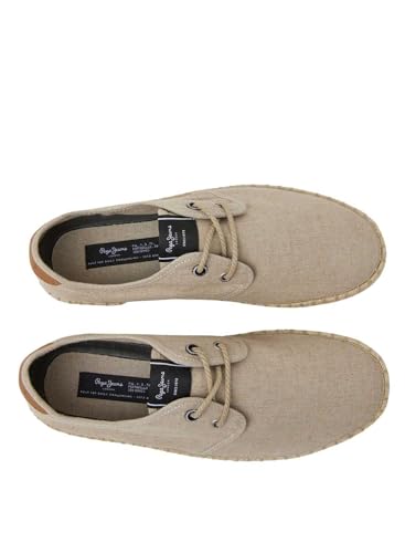 Pepe Jeans Para Hombre. PMS10316 Zapatillas Lino Tourist Claic Taupe (44), Tela, Plano, Cordones, Casual - 6