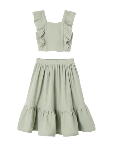 Ensemble fille cérémonie à volants avec blouse romantique légère