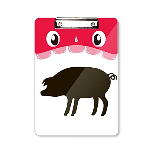 Porc noir la représentation animale dossier à tête plate bloc-notes A4