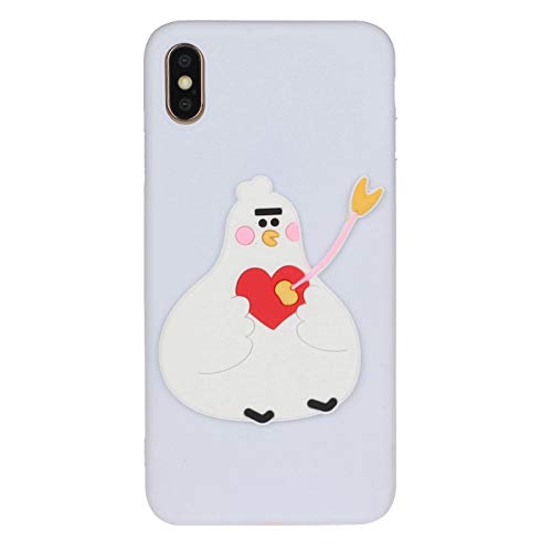 Boloker Funda para iPhone XS/iPhone X (5,8 Pulgadas) [con Protector Pantalla] Slim Elegante Transparente TPU Silicona Cubierta Glitter Cristal Choque Absorción Smartphone Funda Case (Pollo)