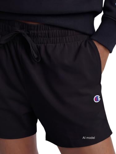 Champion Women's 4" Lounge Shorts, Standard Fit, Lightweight, Available in Regular and Plus, Black, Small - image 5