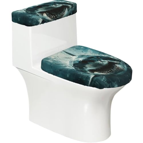 Shark Cum Stretch Toilet Lid Cover And Toilet Tank Lid