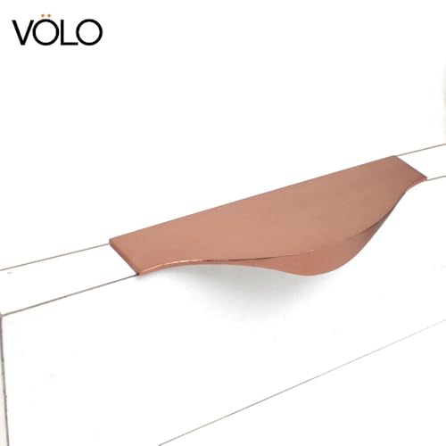 Image of VOLO 6 Inch Aluminium Kitchen Profile Handle - Sleek and Durable Handle for Modern Kitchen Drawers, Cabinets, and Furniture Pulls (128mm) (2, Rose Gold)