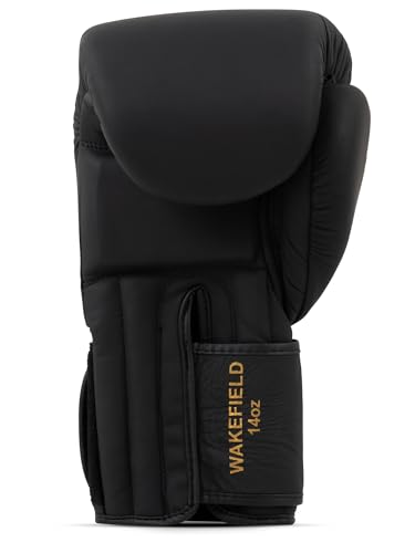Gants de boxe en cuir BENLEE Wakefield Black Gold 12 oz pour entraînement au sac