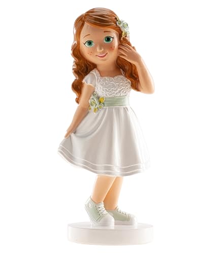 dekora – Figura Decorativa para Primera comunión Niña Ana -15,8 cm - Elaborada en Resina - Muñeca de comunión para tarta - Adorno para tartas - Apto para Contacto Alimentario