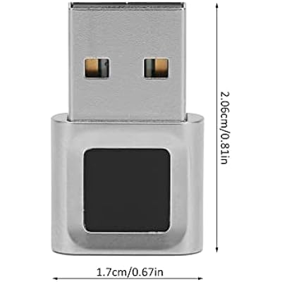 USB Fingerprint Reader, Mini Fingerprint Scanner Window Hello Biometric Finger Print Reader Sensor for PC Laptop Computer, 360 Degrees Touch Fast Matching