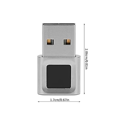 USB Fingerprint Reader, Mini Fingerprint Scanner Window Hello Biometric Finger Print Reader Sensor for PC Laptop Computer, 360 Degrees Touch Fast Matching