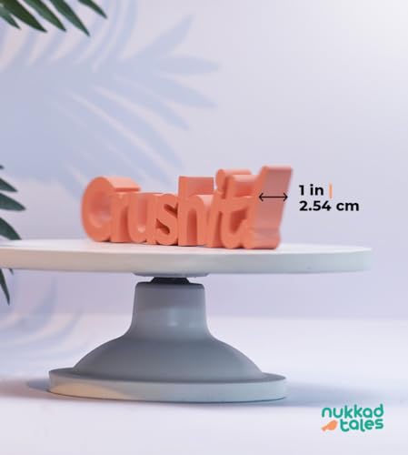 Image of NUKKAD TALES Alphabet Crush It Peach Aesthetic Table Decor - Ideal For Home Study Desk Or Office Table. Quirky Room Decoration Showpiece, Perfect For Birthdays And Corporate Gifting,22.9 cm