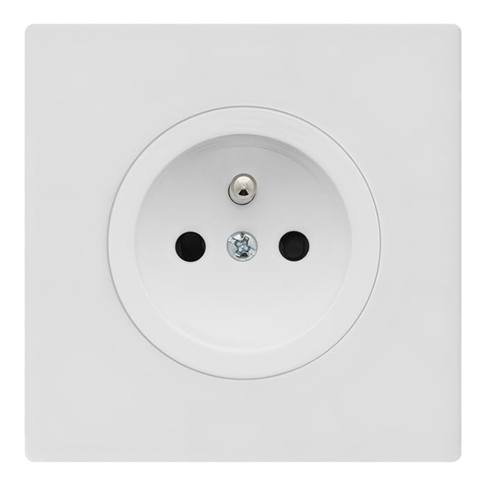 Fontini DOM glossy white 2P+T socket with white single plate - Elegance and simplicity for your electrical installations