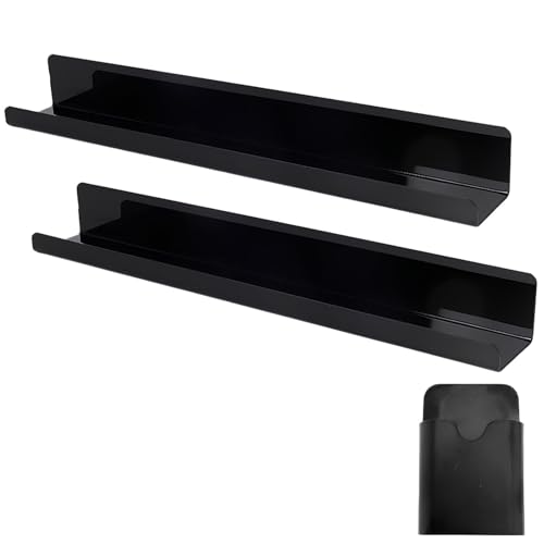 3 Stück Magnetisches Regal, Magnet Regal, Schwebendes Bücherregal, Magnetisches Bücherregal, Acryl, lochfrei, schwebend, wiederverwendbar, 2 Halter + 1 Stiftetasche für Whiteboard, Kühlschrank