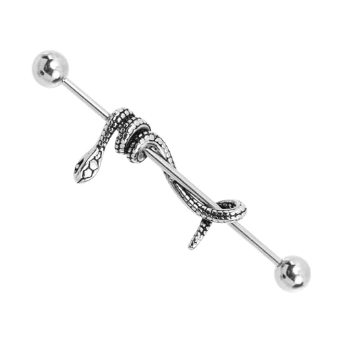 SAFIGLE Schlangen Knorpelohrringe Barbell Gothic Ohrschmuck für Damen Gebogtes Piercing Einzigartiger Look SAFIGLE Schlangen Knorpelohrringe Barbell Gothic Ohrschmuck für Damen Gebogtes Piercing Einzigartiger Look