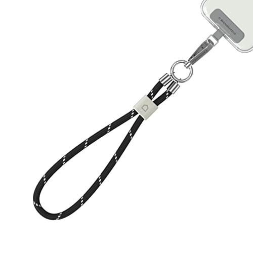RHINOSHIELD Geflochtenes Lanyard fürs Handgelenk| Hergestellt aus recycelten Materialien, verstellbare Länge, strapazierfähige Handschlaufe, Trendfarben (Lanyard Adapter enthalten) - Nachtschwarz