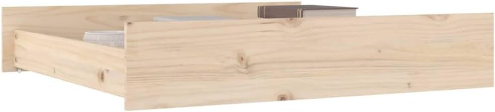 Bed Drawer Solid Pine Wood Untreated Large Underbed Storage Drawer Set with Rolling Wheels for Bedroom Organization and Under Bed Storage Solution