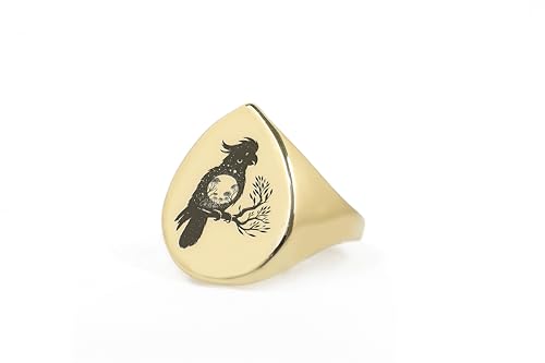 Bague gravée cacatoès, le cadeau mignon idéal pour les passionnés